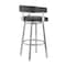 Armen Living Lorin 26" Gray Faux Leather and Brushed Stainless Steel Swivel Bar Stool LCLRBABSGR26 - alternate 2